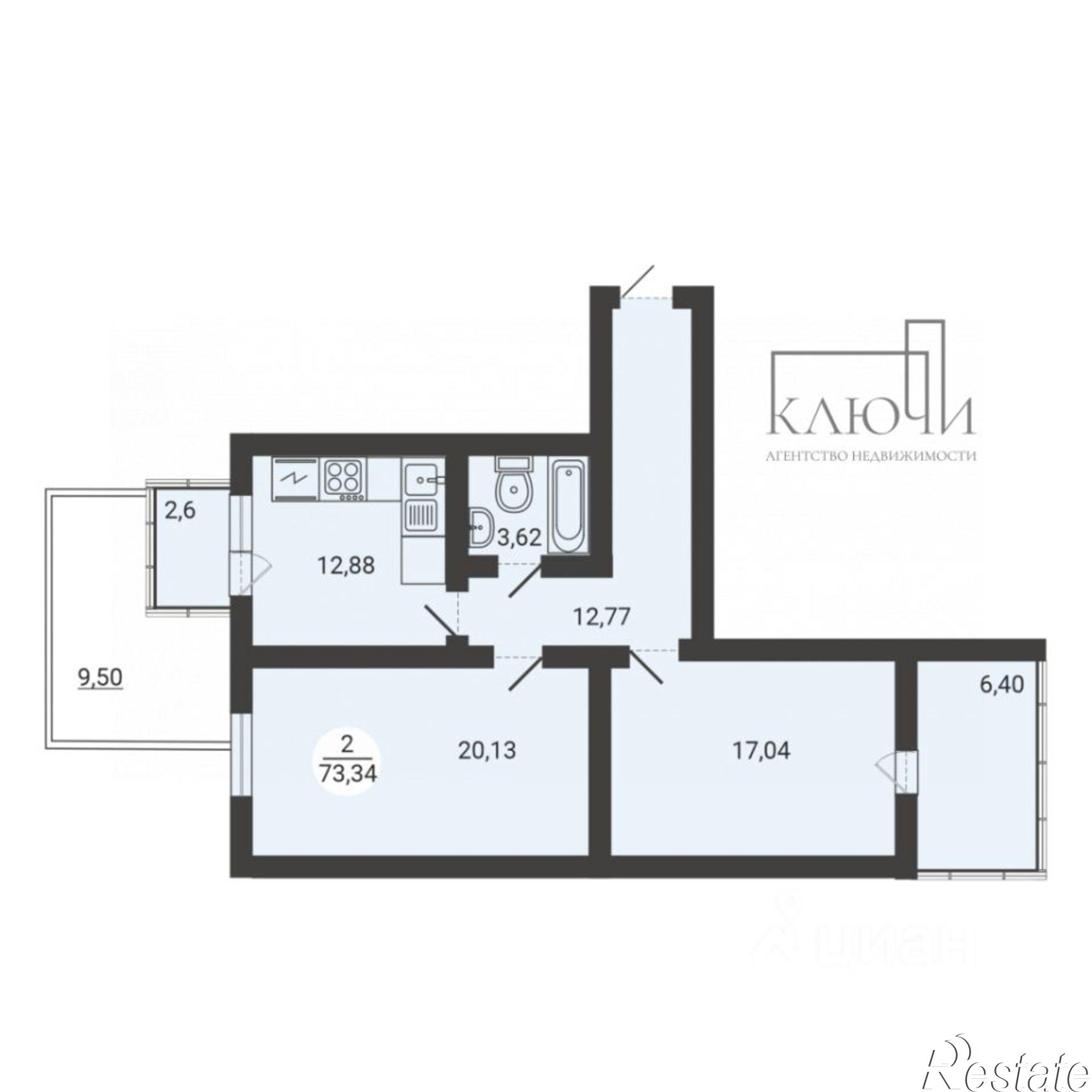 Купить квартиру за 6 223 360 рублей на улица Зелёный Лог, 69/1