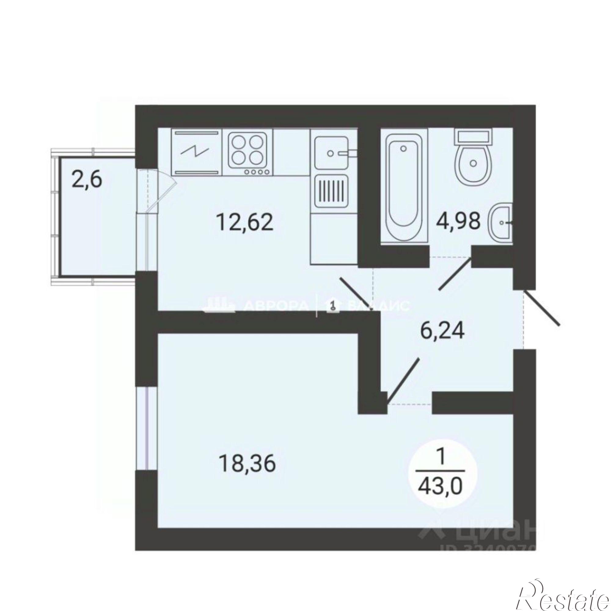 Купить квартиру за 4 255 020 рублей на улица Зелёный Лог, 61
