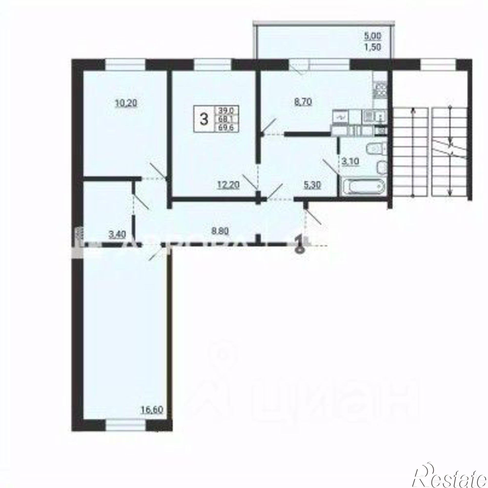 Купить квартиру за 5 584 000 рублей на пр-кт Карла Маркса, 237/3